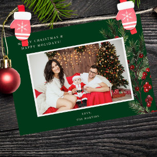 Holly Berry H Photo Holiday or Christmas - Green