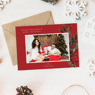 Holly Berry H Photo Holiday or Christmas - Red