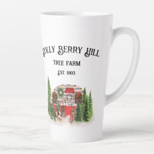 Holly Berry Hill Tree Farm Latte Mug