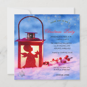 Holly Berry Light Christmas Corporated Invitation