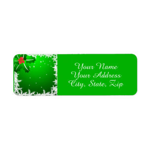 Holly Berry on Ice Return Address Label