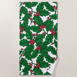 Holly berry on white beach towel
