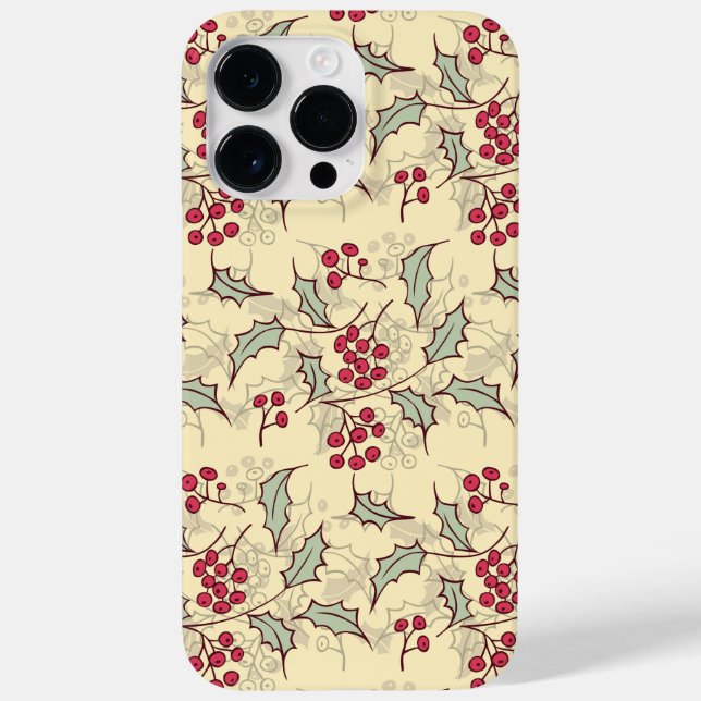 Holly berry pattern design Case-Mate iPhone case (Back)