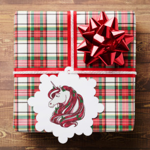 Holly Berry Unicorn Tree Decoration Card