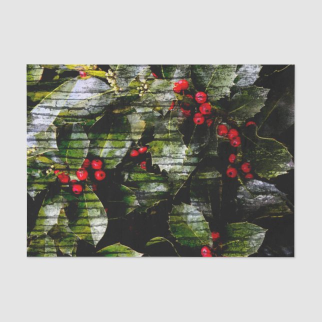 Holly Berry Vertical Tissue Paper (Front)