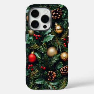 Holly Berry Winter Wonderland iPhone 16 Pro Case