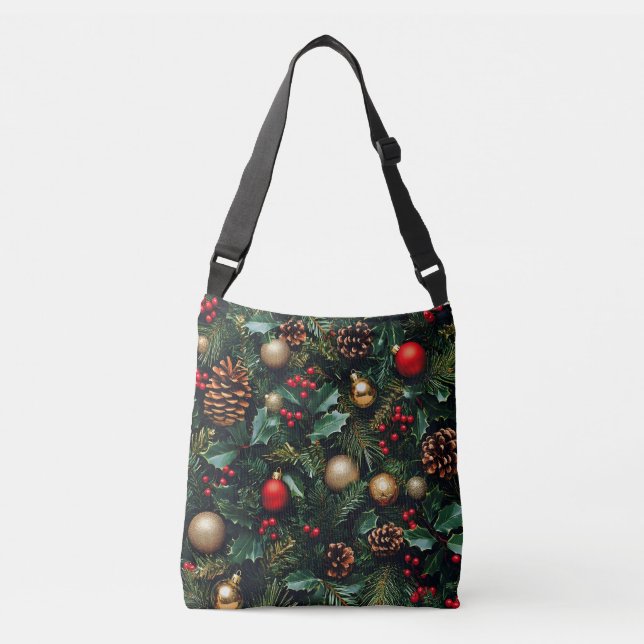 Holly Berry Winter Wonderland Crossbody Bag (Front)