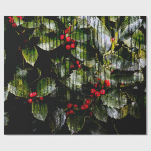 Holly Berry Wrapping Paper, 30" x 6' Paper