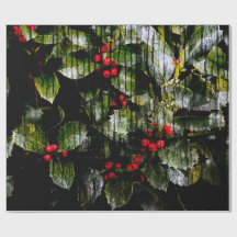 Holly Berry Wrapping Paper, 30" x 6'