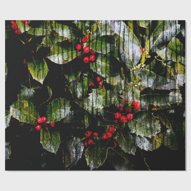 Holly Berry Wrapping Paper, 30" x 6' Wrapping Paper (Flat)