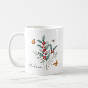 Holly Birth Month Flower Coffee Mug