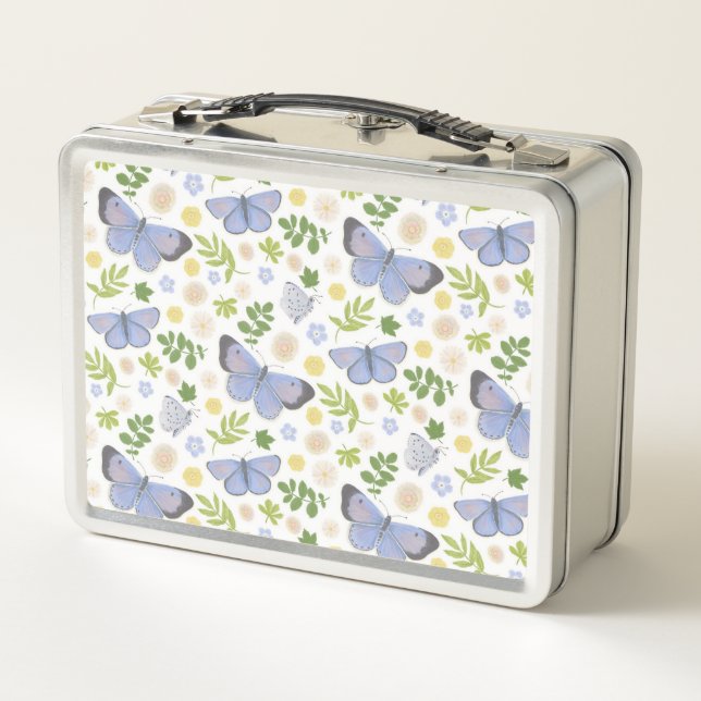 Holly Blue Butterfly Metal Lunch Box (Back)