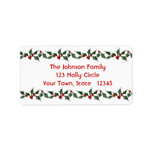 Holly Border Address Label