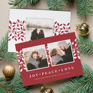 Holly Border Holiday Photo Card