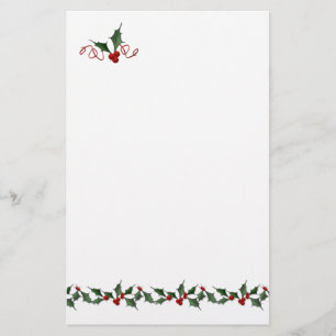 Holly Border Holiday Stationery
