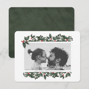 Holly Border Photo Christmas Card