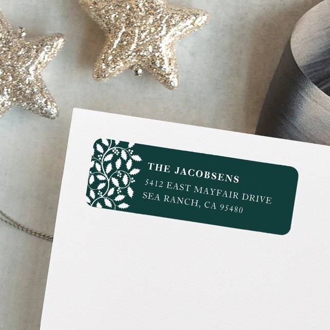 Holly Border Return Address Label (Creator Uploaded)