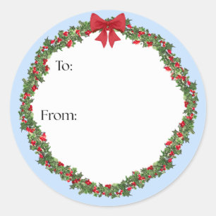 Holly Bough Gift Sticker