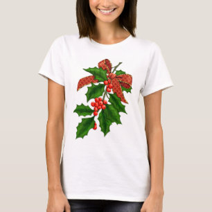 Holly Branch and Bow T-Shirt