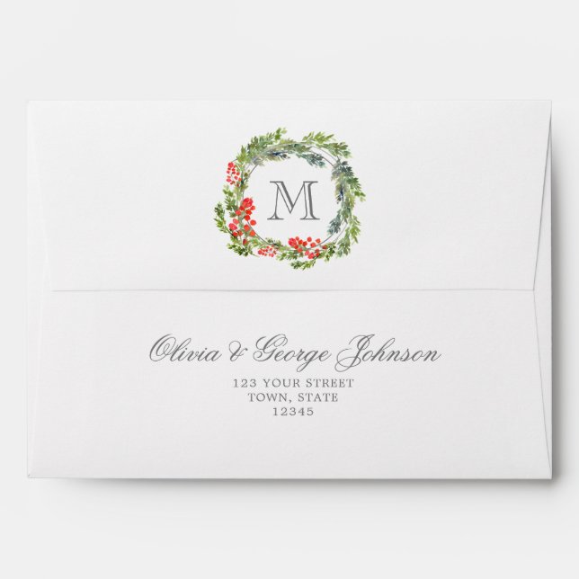 Holly Branches Envelope (Back (Top Flap))