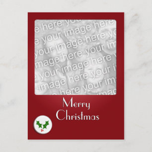 Holly Button Christmas Photo Template