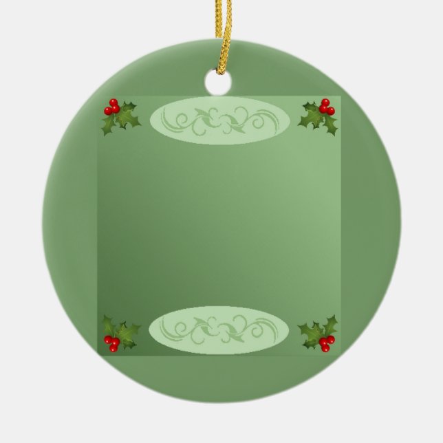 Holly Ceramic Ornament (Front)