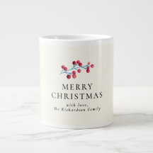 Holly cherry merry christmas personalised name 
