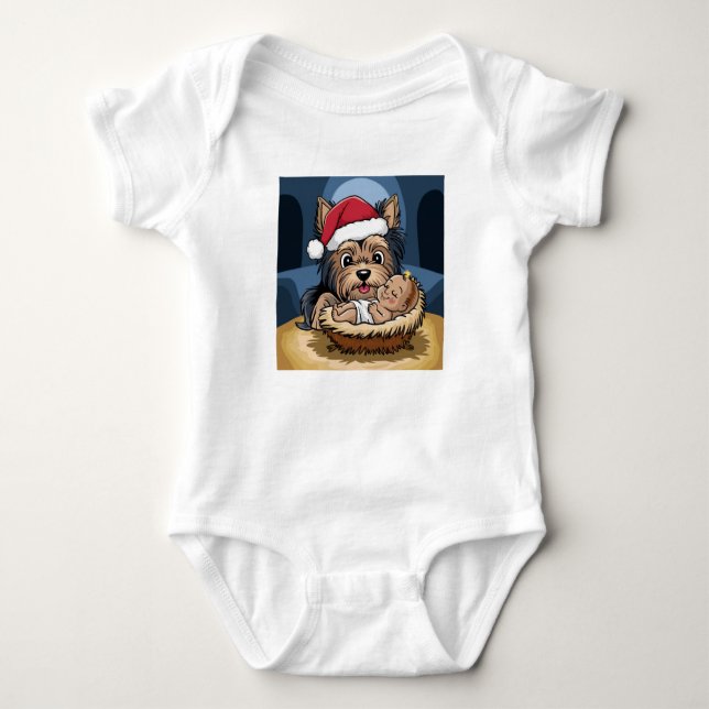 Holly chlid adored by yorkshire Terrier Baby Bodysuit (Front)