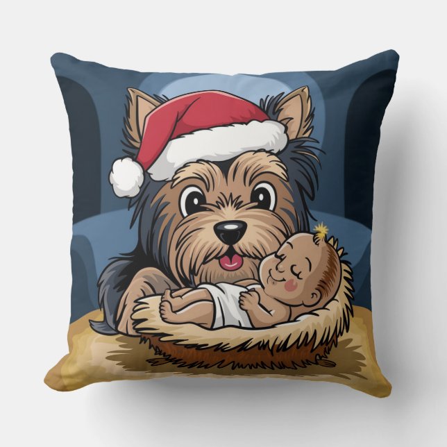 Holly chlid adored by yorkshire Terrier Cushion (Front)