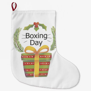holly christmas boxing day large christmas stocking