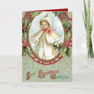 Holly Christmas Card Vintage