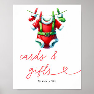  Holly Christmas Santa Baby Shower Cards & Gifts Poster