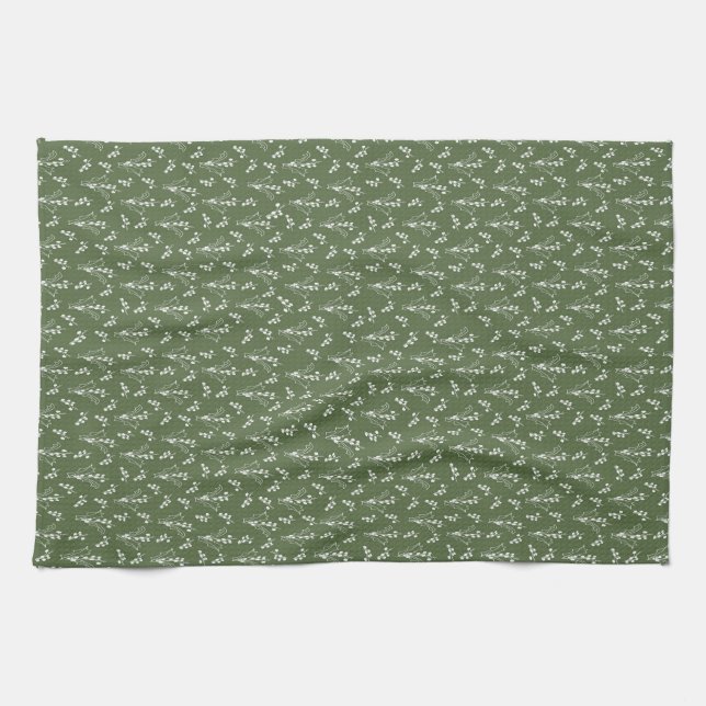 Holly Christmas Tea Towel (Horizontal)