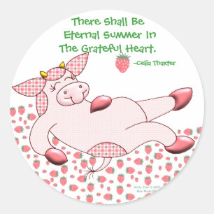 Holly Cow, "Grateful For Summer" Classic Round Sticker