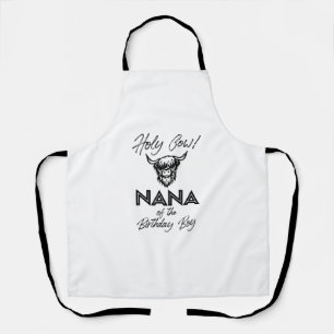 Holly Cow Nana Of The Birthday Boy Highland Cow 1s Apron