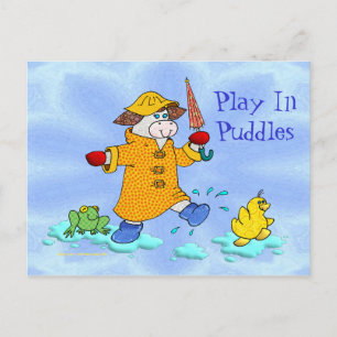 Holly Cow, Play In Puddles Postcard
