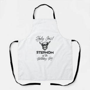 Holly Cow Stepmom Of The Birthday Boy Highland Cow Apron