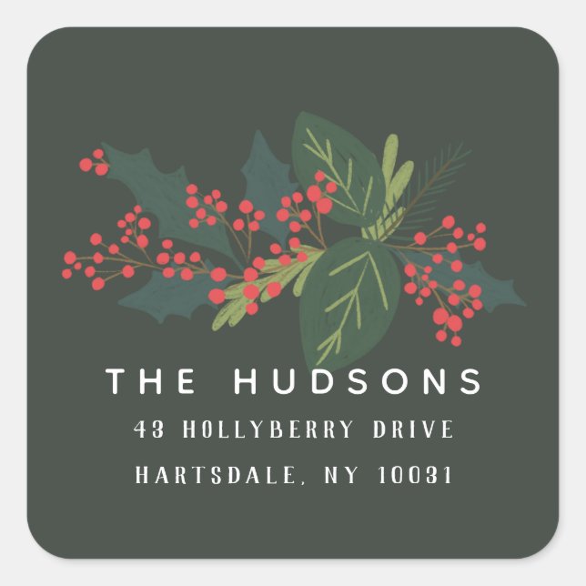Holly Days | Holiday Return Address Label (Front)