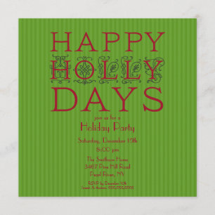 Holly DaysHoliday Christmas Party Invitation
