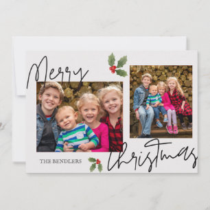 Holly Family Merry Christmas Card