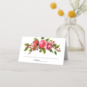 Holly Floral Bridal Shower Place Card