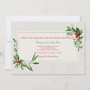 Holly Frame Shower Invitation