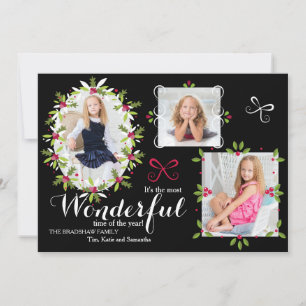 Holly Frames Holiday Photo Card