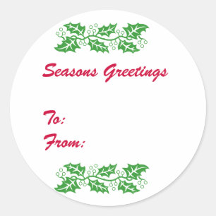 Holly Gift Tag Stickers