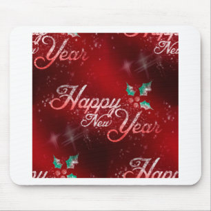 holly happy new year mouse pad