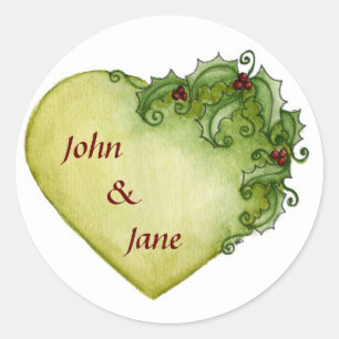 Holly Heart Sticker