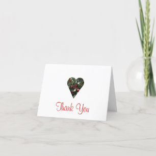 Holly Heart Thank You Card
