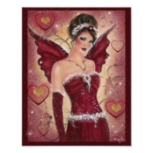 Holly Heart valentine fairy by Renee Photo Print
