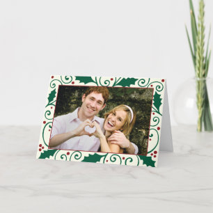 Holly Holiday Photo Greeting Card