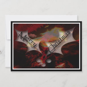 Holly in Abstract Fire Light Holiday Card